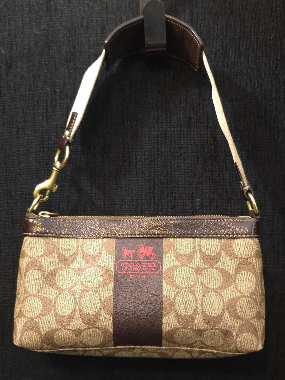 Coach Heritage Stripe Signature Demi Purse
